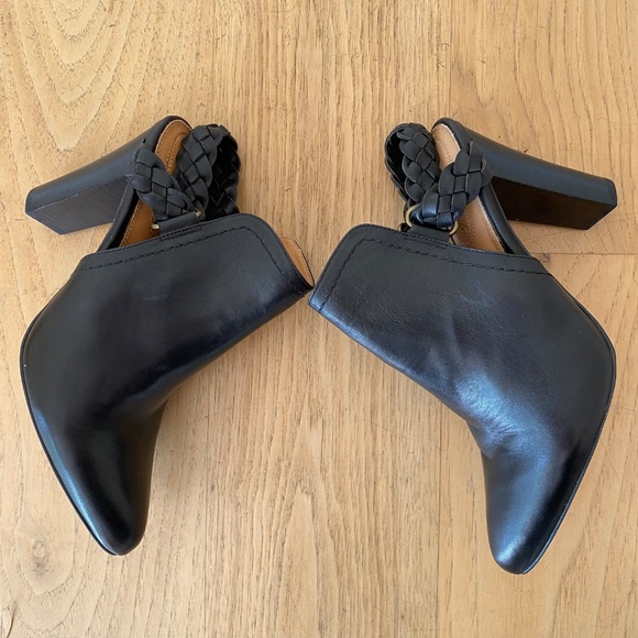 CORSO COMO Black Leather Braided Heeled Booties - Picture 3 of 7